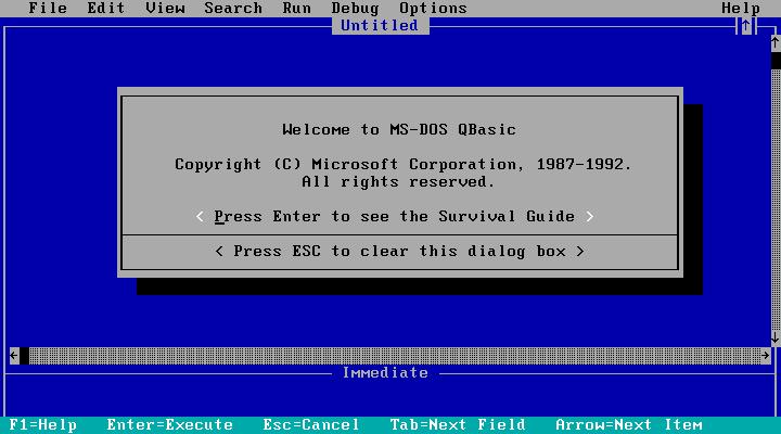 QBasic Welcome Screen