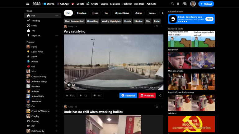 14 Sites Like YouTube Without Restrictions Or Censorship   9GAG 768x432 